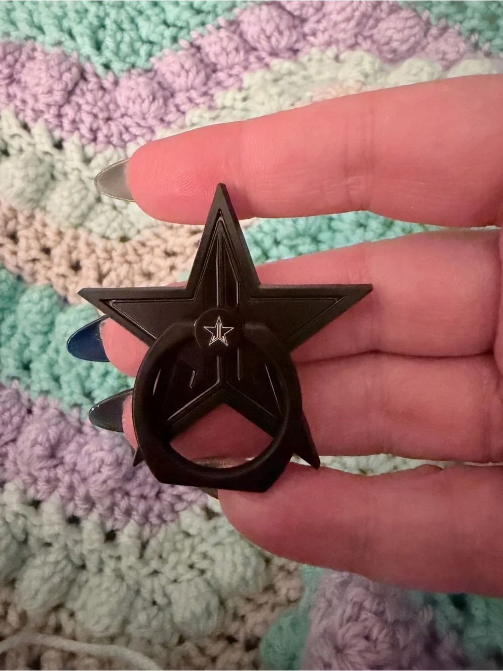 Jeffree Star Cosmetics Black Star Phone Ring NIB
